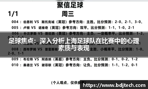 足球焦点：深入分析上海足球队在比赛中的心理素质与表现