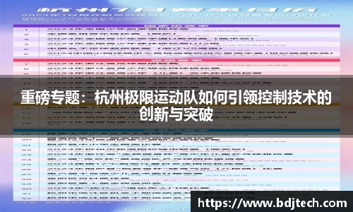 重磅专题：杭州极限运动队如何引领控制技术的创新与突破